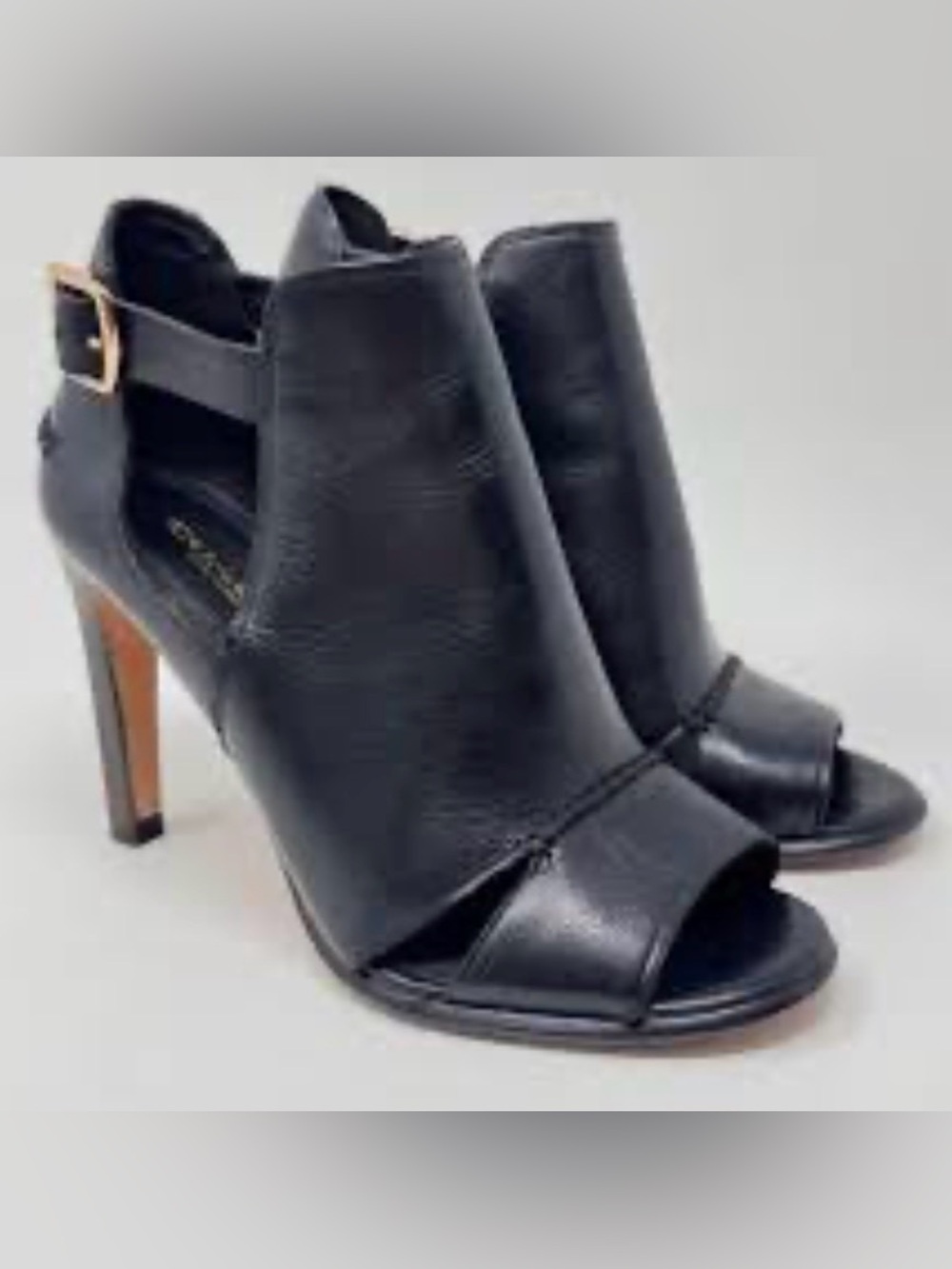 Coach Black Open-Toe High Heel Booties SZ 10